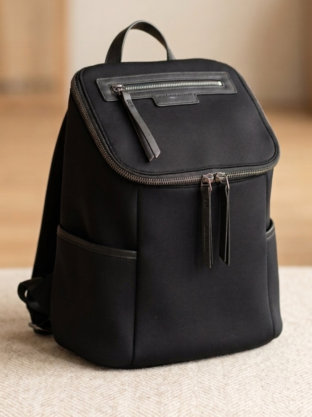 Aimee Kestenberg | Black Nylon Quilted Travel | Multi Pocket Backpack Daypack